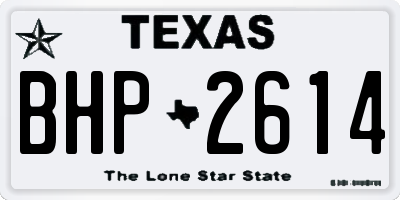TX license plate BHP2614