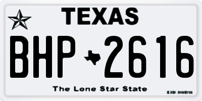 TX license plate BHP2616