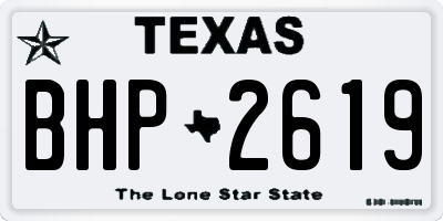 TX license plate BHP2619