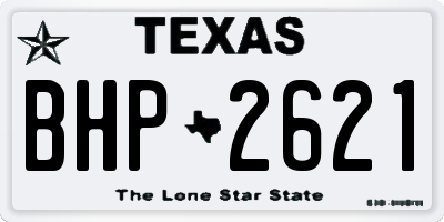TX license plate BHP2621