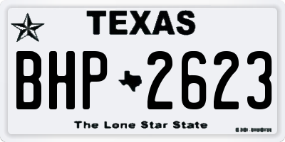 TX license plate BHP2623