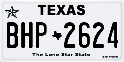 TX license plate BHP2624