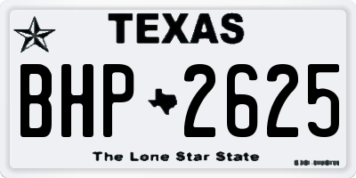 TX license plate BHP2625