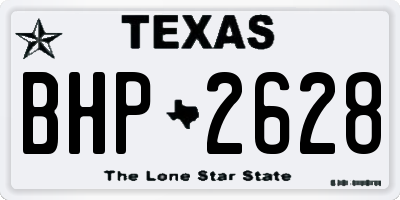 TX license plate BHP2628