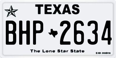 TX license plate BHP2634