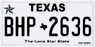 TX license plate BHP2636