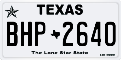 TX license plate BHP2640