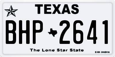 TX license plate BHP2641