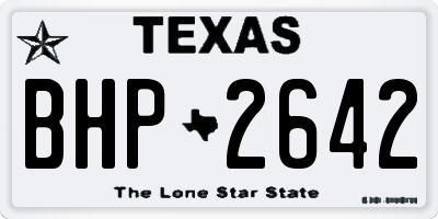 TX license plate BHP2642