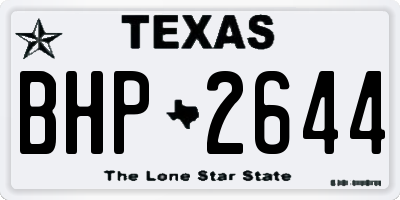 TX license plate BHP2644