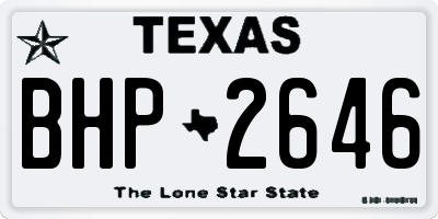 TX license plate BHP2646