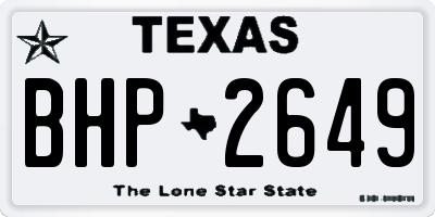 TX license plate BHP2649