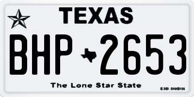 TX license plate BHP2653