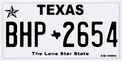 TX license plate BHP2654