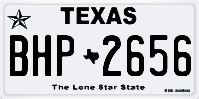 TX license plate BHP2656