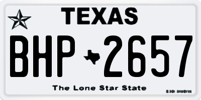 TX license plate BHP2657
