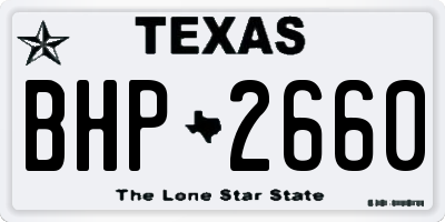 TX license plate BHP2660