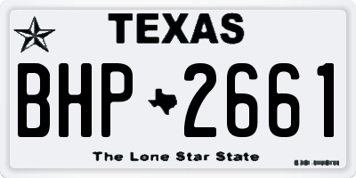 TX license plate BHP2661