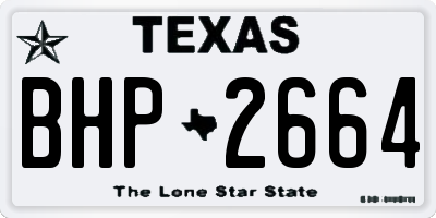 TX license plate BHP2664