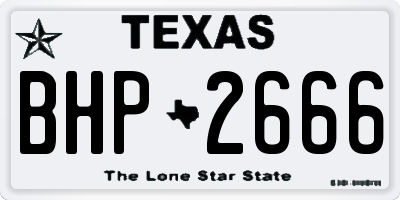 TX license plate BHP2666