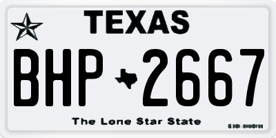 TX license plate BHP2667