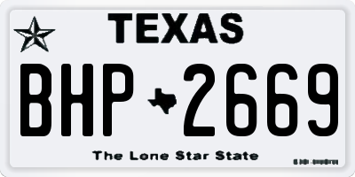 TX license plate BHP2669
