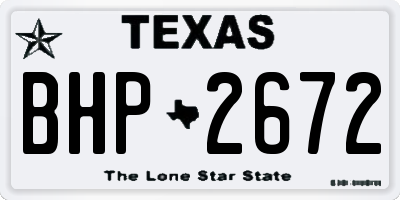 TX license plate BHP2672