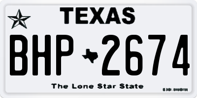 TX license plate BHP2674