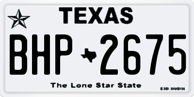TX license plate BHP2675