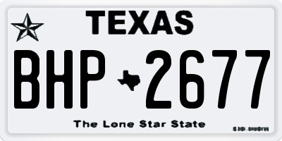 TX license plate BHP2677