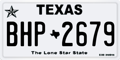 TX license plate BHP2679