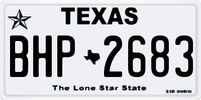 TX license plate BHP2683