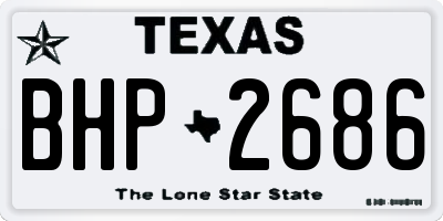 TX license plate BHP2686