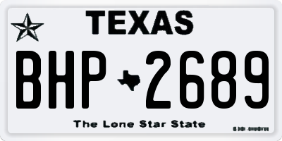 TX license plate BHP2689
