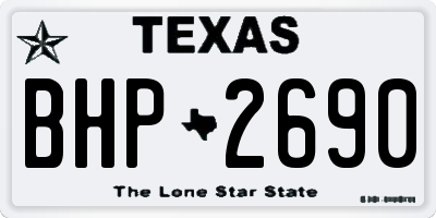 TX license plate BHP2690