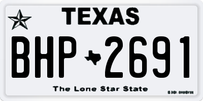 TX license plate BHP2691