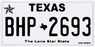 TX license plate BHP2693