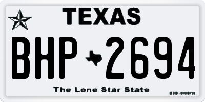 TX license plate BHP2694