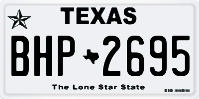 TX license plate BHP2695