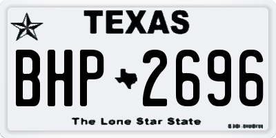 TX license plate BHP2696