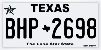 TX license plate BHP2698
