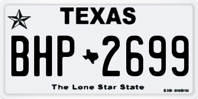 TX license plate BHP2699