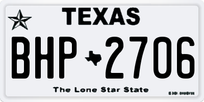 TX license plate BHP2706