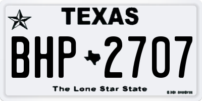 TX license plate BHP2707