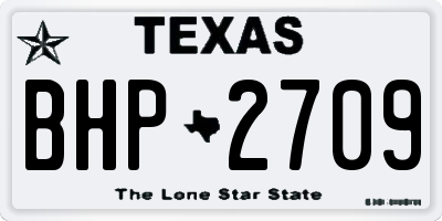 TX license plate BHP2709