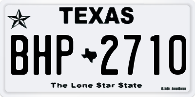 TX license plate BHP2710