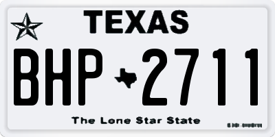 TX license plate BHP2711