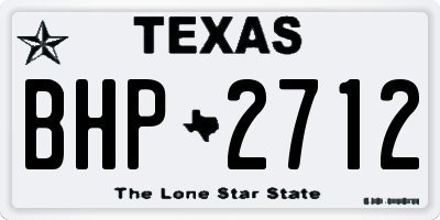 TX license plate BHP2712