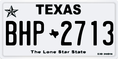 TX license plate BHP2713
