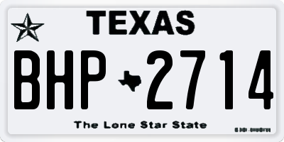 TX license plate BHP2714